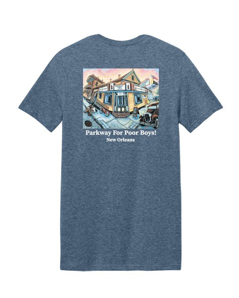 Parkway Men's (UNISEX) Restaurant Tri-Blend T-Shirt – Blue